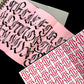 Set printed by Kikuyo from Carolina Iturralde's work : Matemática De Las Letras + Entropía